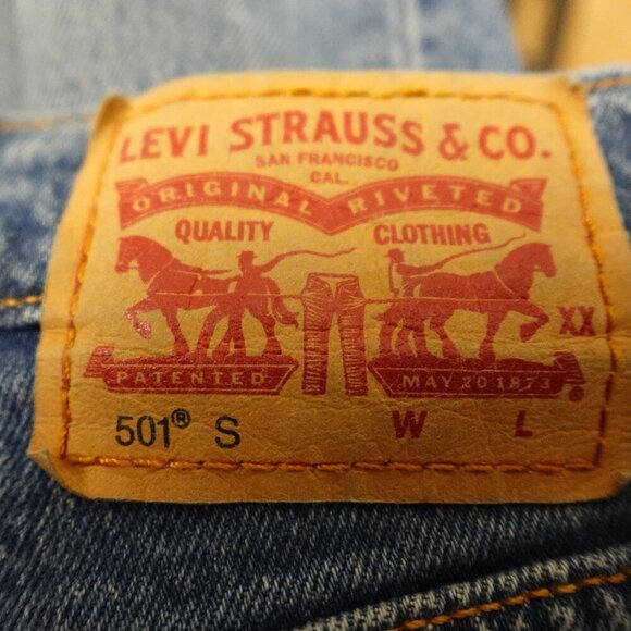 Levi's jeans 501 skinny women's 25 blue denim button fly red tab - Picture 12 of 15